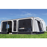 Wigo Sackmarkise mit Vorzelt Rolli Plus Ambiente Special f&uuml;r Hubbett Wohnwagen 585 x 300 cm
