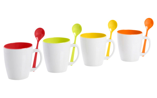 Gimex Mugs with Spoon, Rainbow set