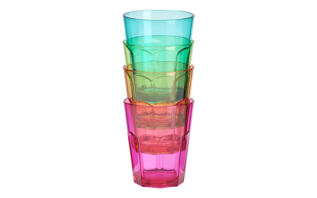 Drinking Glasses Soda 340 ml Set of 4 colourful