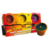 Bougies de fête dans pot en terre cuite avec répulsif moustiques, paquet de 3 TGO