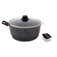 Berger aluminum saucepan Stone Rock with glass lid 28 cm