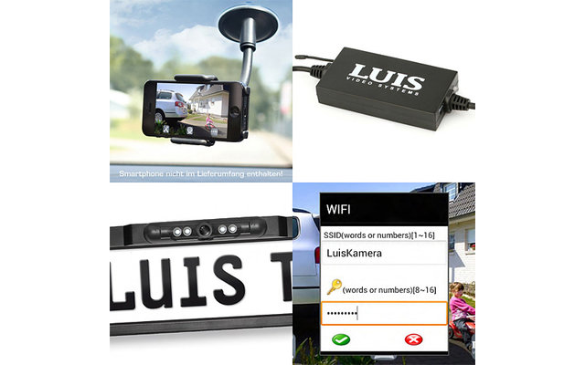 Luis T5 Sistema di inversione Wifi per iPhone e Android con staffa