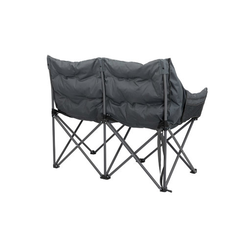 Dreier-Klappstuhl mit schwarzem Sitz und Rückenlehne