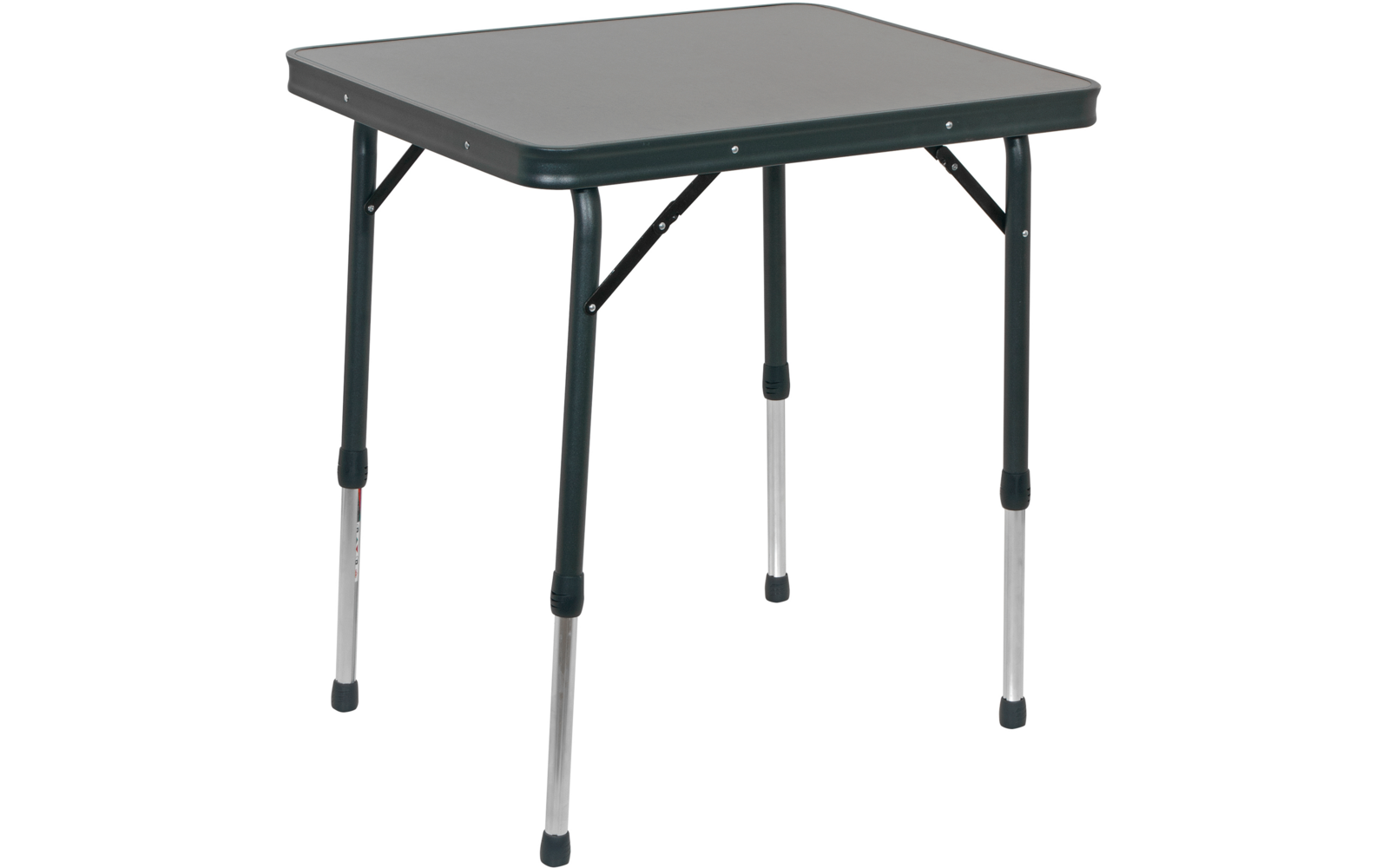 Kleiner quadratischer Tisch mit schwarzen und silbernen Beinen