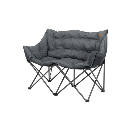 Himmelblaue Doppelsitz-Campingstuhl mit Metallrahmen