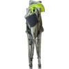 Fauteuil roulant gris et vert plié