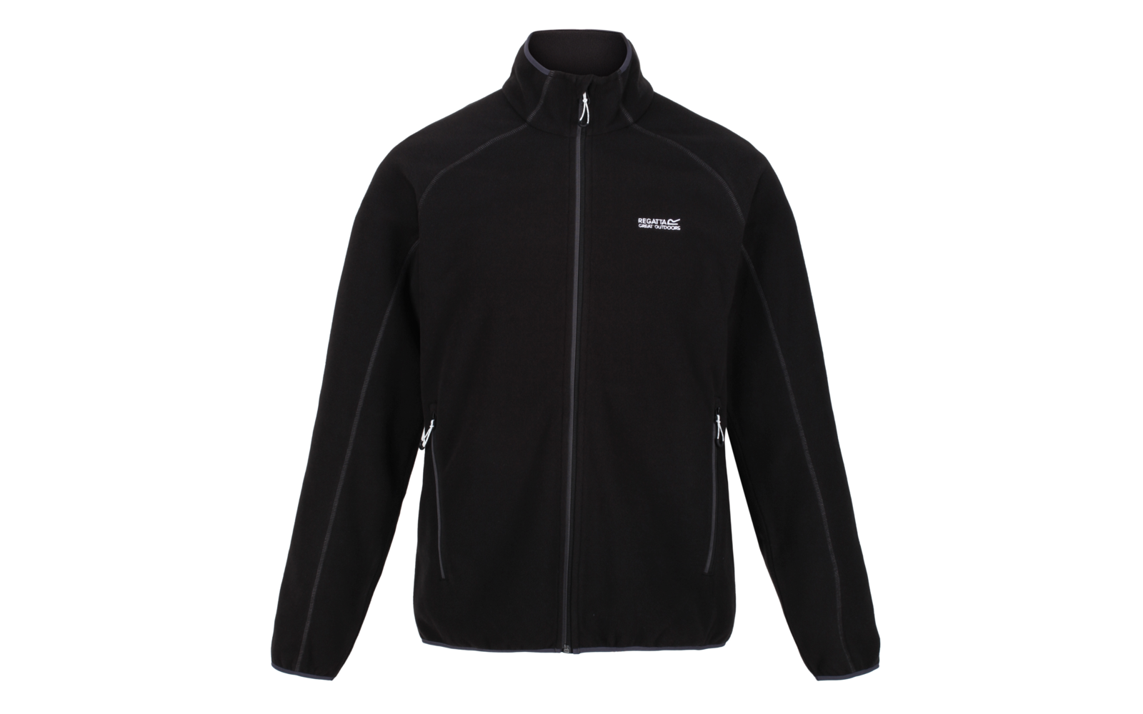 Schwarze Jacke mit Reißverschluss und zwei seitlichen Taschen