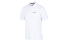 Weißes Polohemd mit kurzem Arm und Knopfleiste