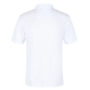 Camiseta blanca de manga corta vista desde atrás con cuello corto de pie
