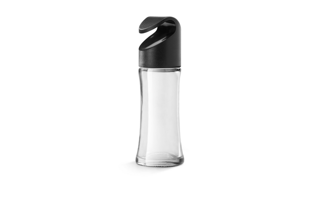 Transparante drinkfles met zwarte dop