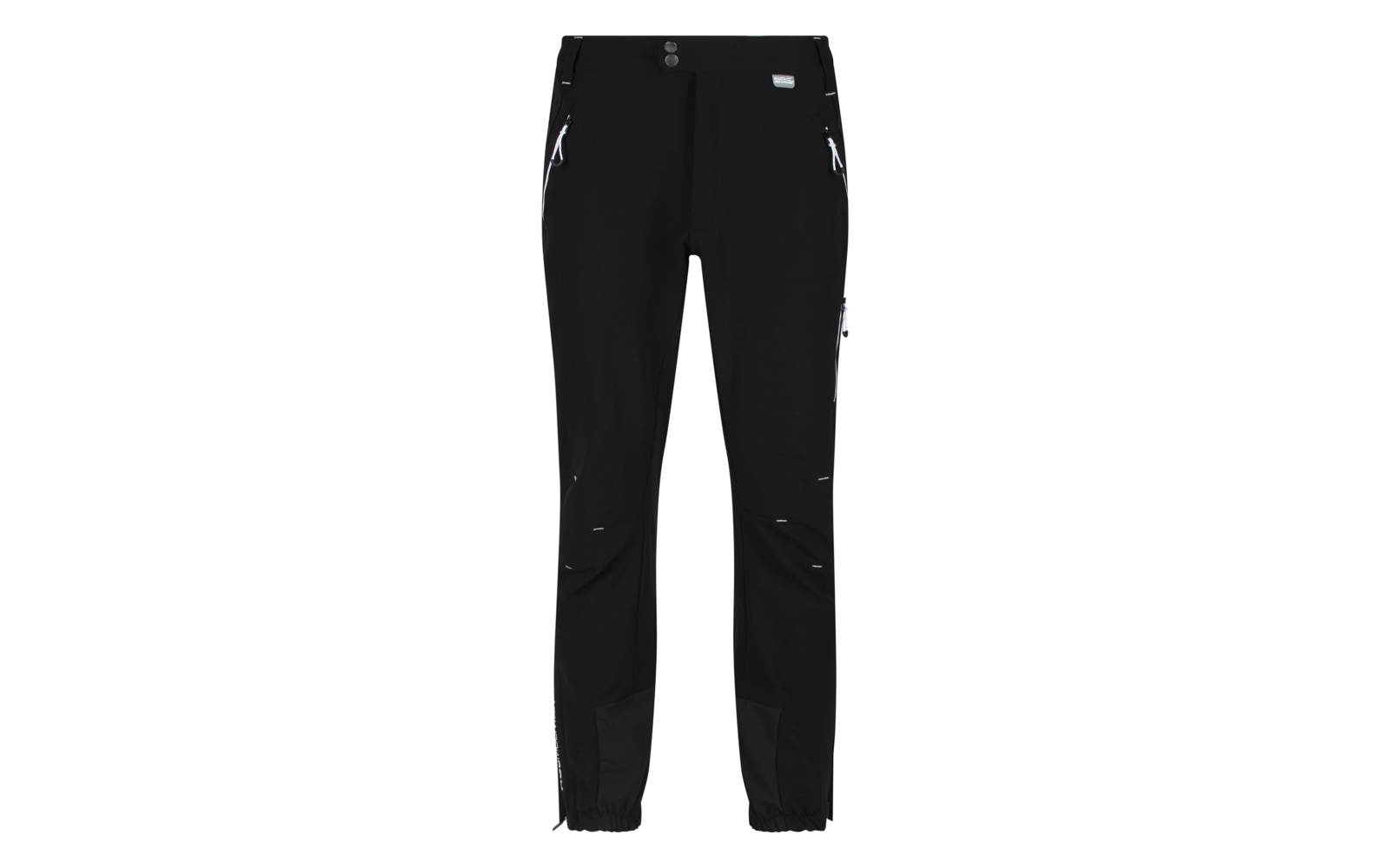 Zwarte outdoorbroek met ritssluitingen en knoopsluiting