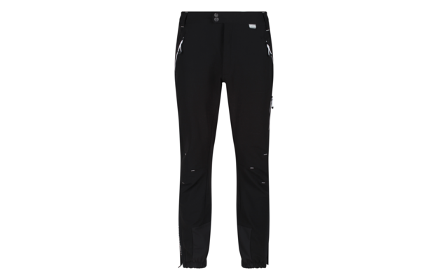 Zwarte outdoorbroek met ritssluitingen en knoopsluiting