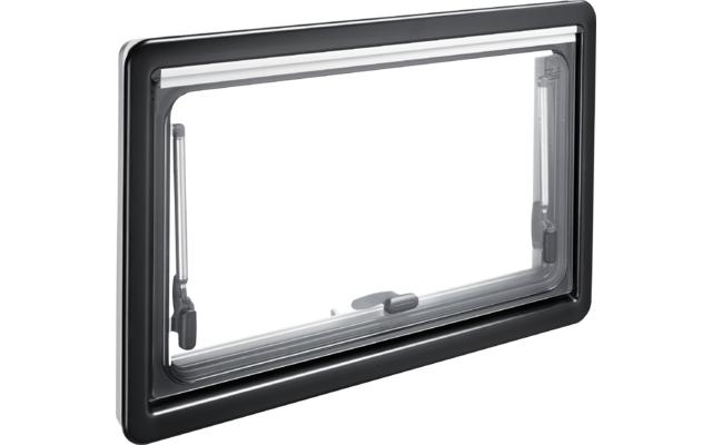 Ventana rectangular cerrada con marco negro