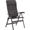Chaise de camping noire avec dossier rembourré