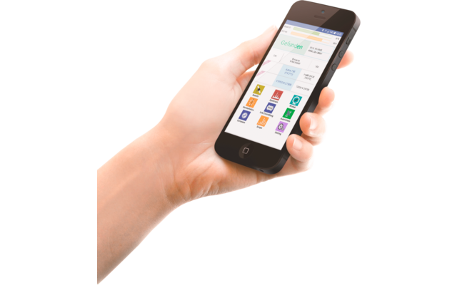 Hand hält ein Smartphone mit geöffneter App und Diagrammen auf dem Bildschirm