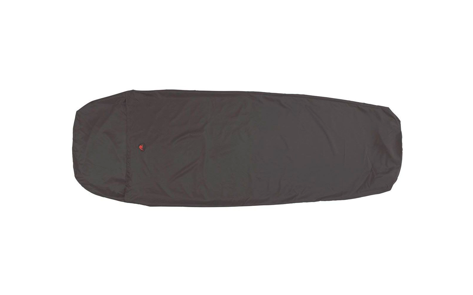 Geschlossener schwarzer Schlafsack auf weißem Hintergrund