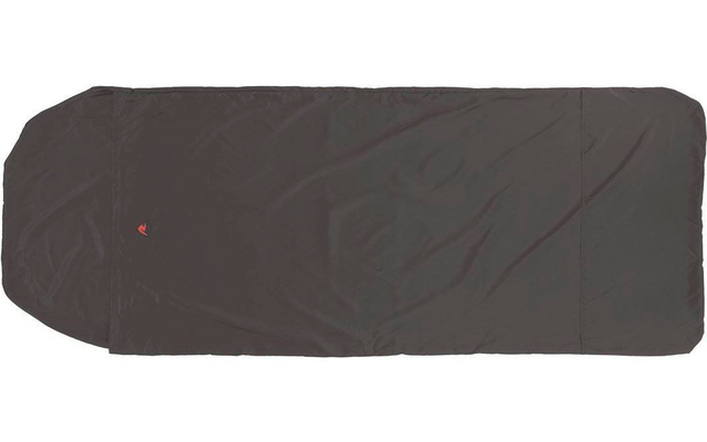 Schwarzer Schlafsack auf weißem Hintergrund
