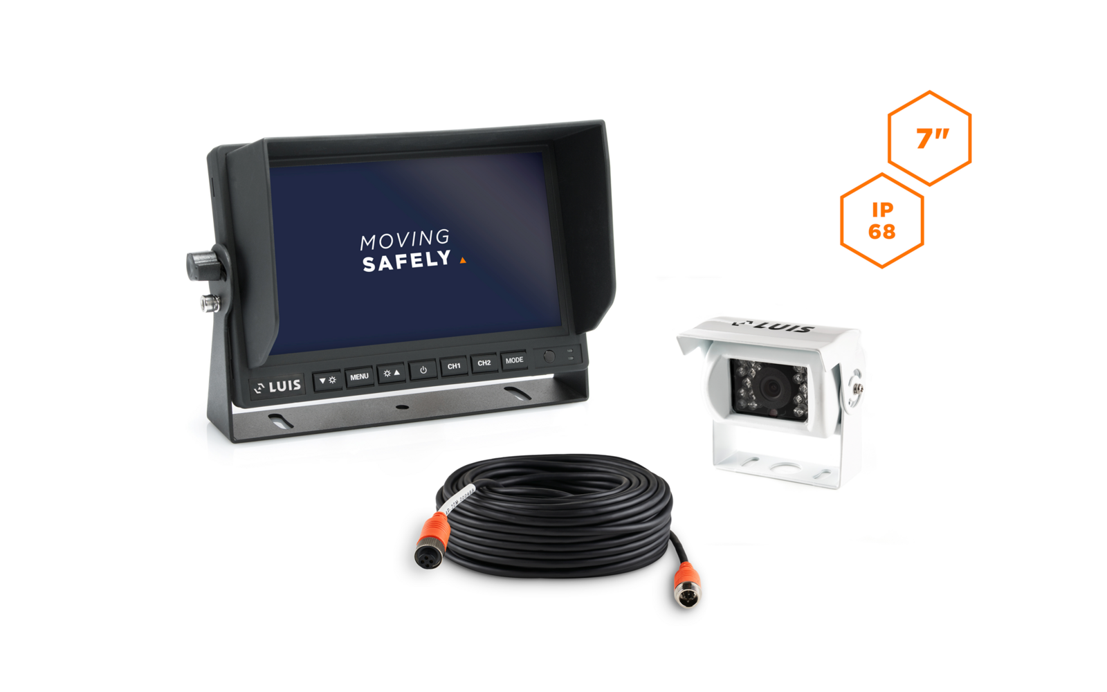 Elektronisches Gerät mit Display, Kamera und Kabel