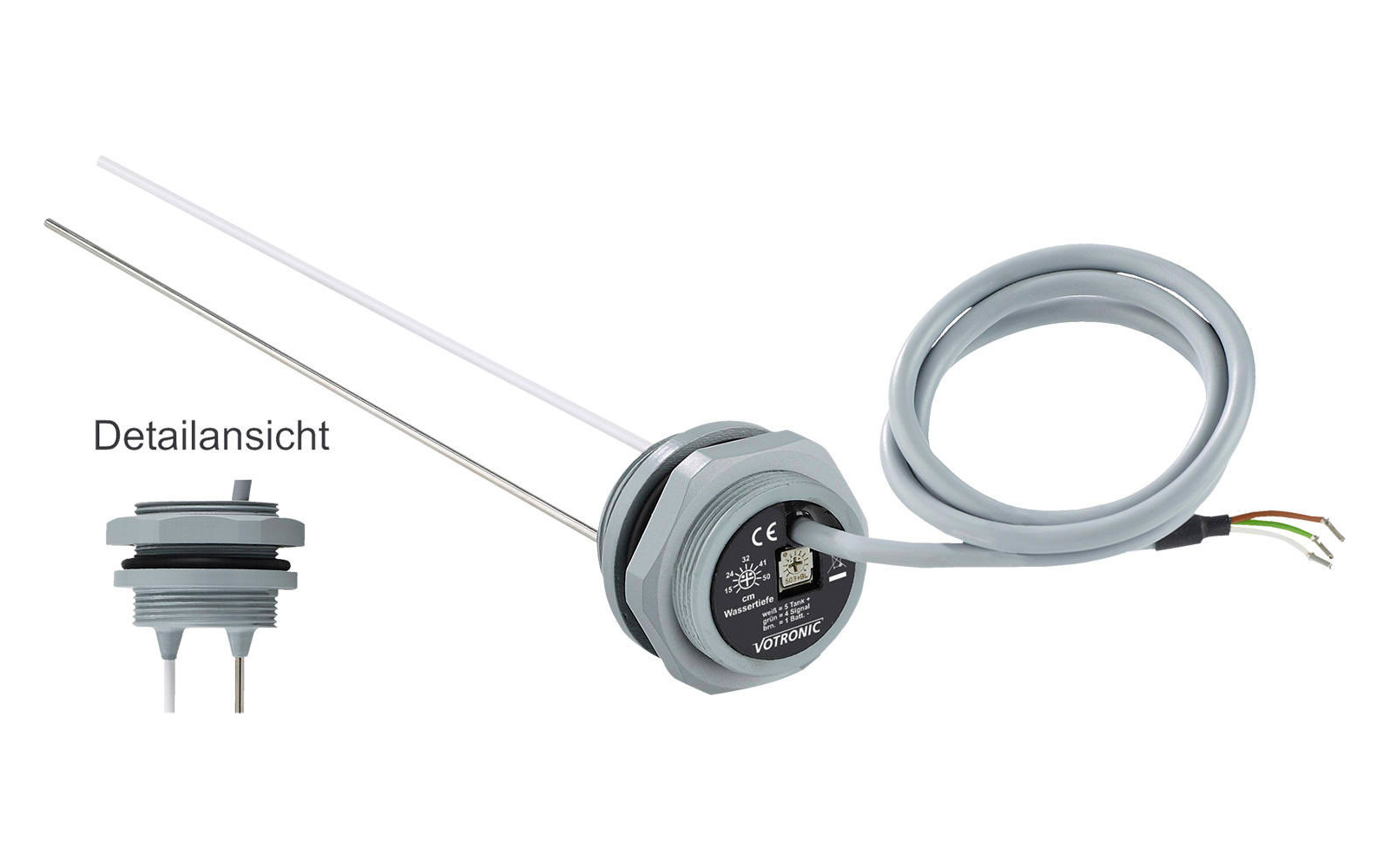 Elektronischer Temperatursensor mit zwei Messsonden und Kabel
