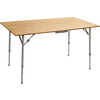 Wooden table with adjustable metal legs