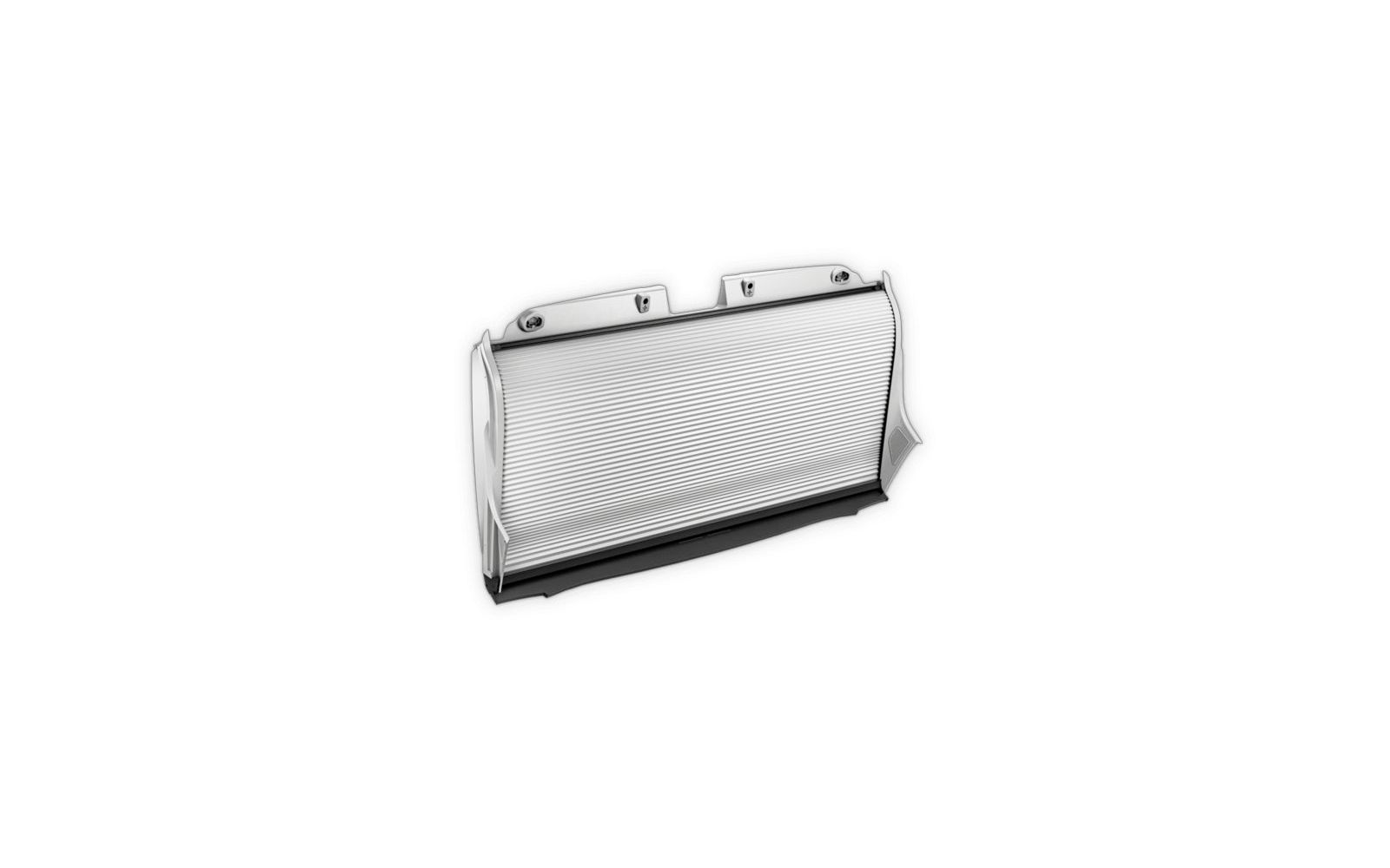 Silberner Sandwich-Toaster mit schwarzen Griffen