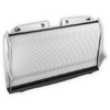 Silberner Sandwich-Toaster mit schwarzen Griffen
