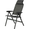 Chaise pliante noire avec accoudoirs et dossier rembourré