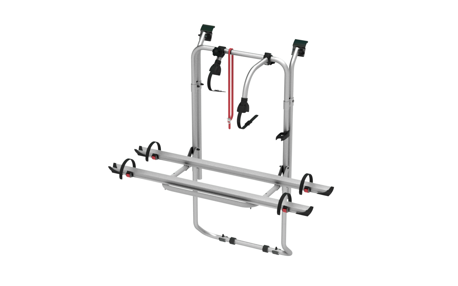 Metalen fietsendrager met twee rails en beugels