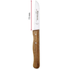 Ein Messer mit einer weißen Klinge und einem braunen Holzgriff