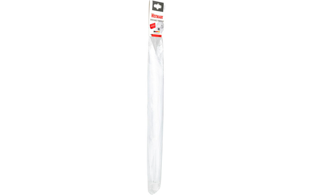 Weißer Zahnstocher mit Verpackung und rotem Etikett