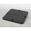 Quadratische schwarze Matte mit vier kleinen Erhebungen