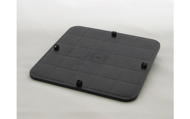 Quadratische schwarze Matte mit vier kleinen Erhebungen