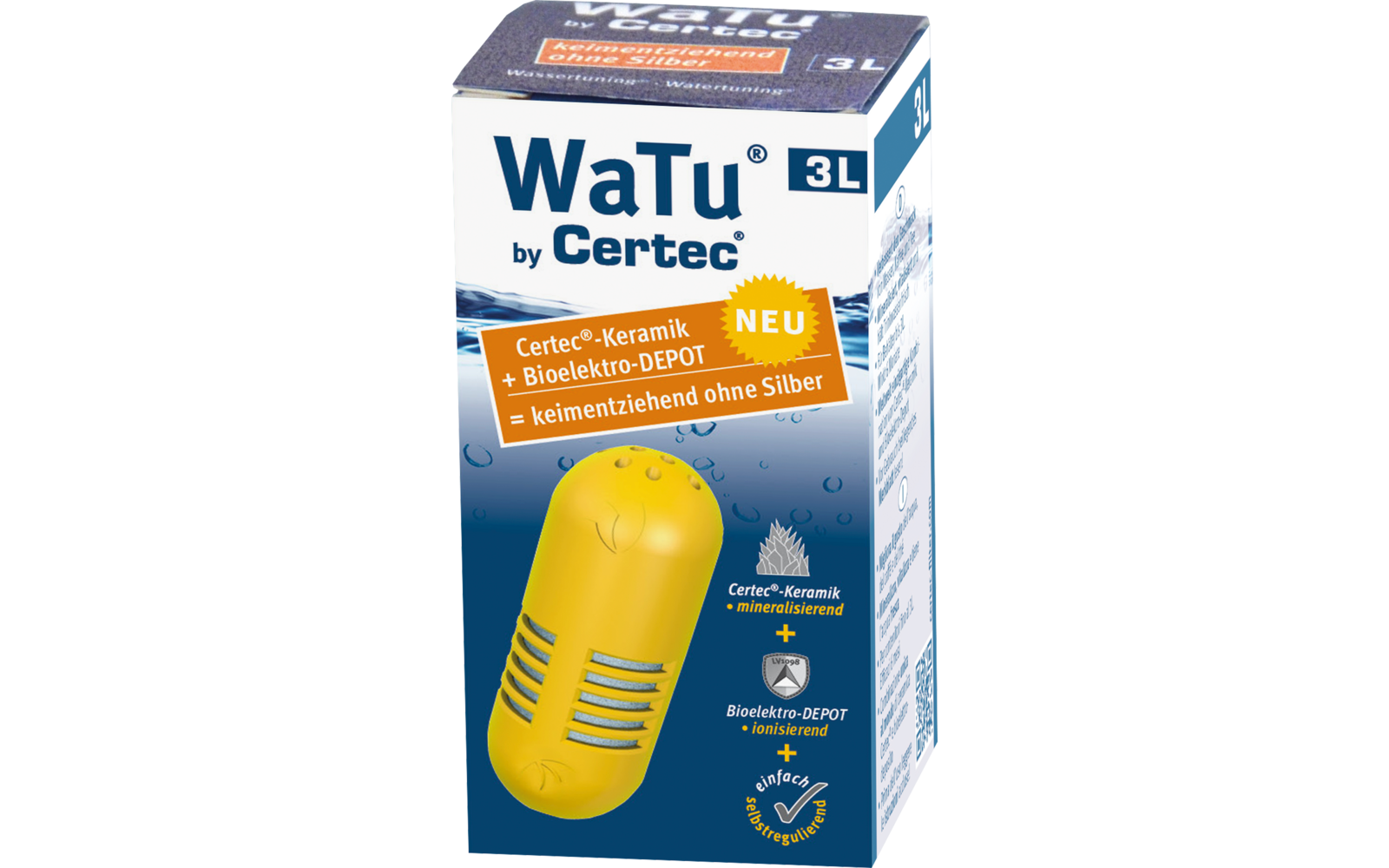 Emballage et appareil jaune pour WaTu by Certec
