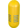 Purificateur d'air ovale jaune avec des trous et des grilles