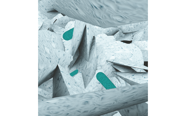 Gros plan d'un matériau blanc texturé avec des taches ovales vertes