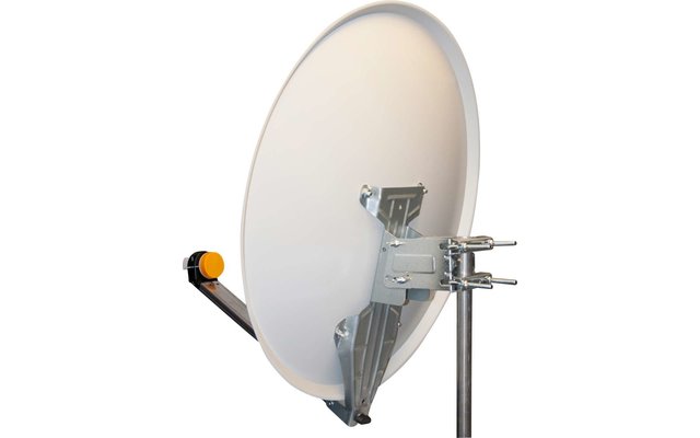 Miroir satellite Maxview 54 cm avec bras LNB rabattable.
