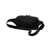 Schwarze Bauchtasche mit verstellbarem Gurt auf weißem Hintergrund