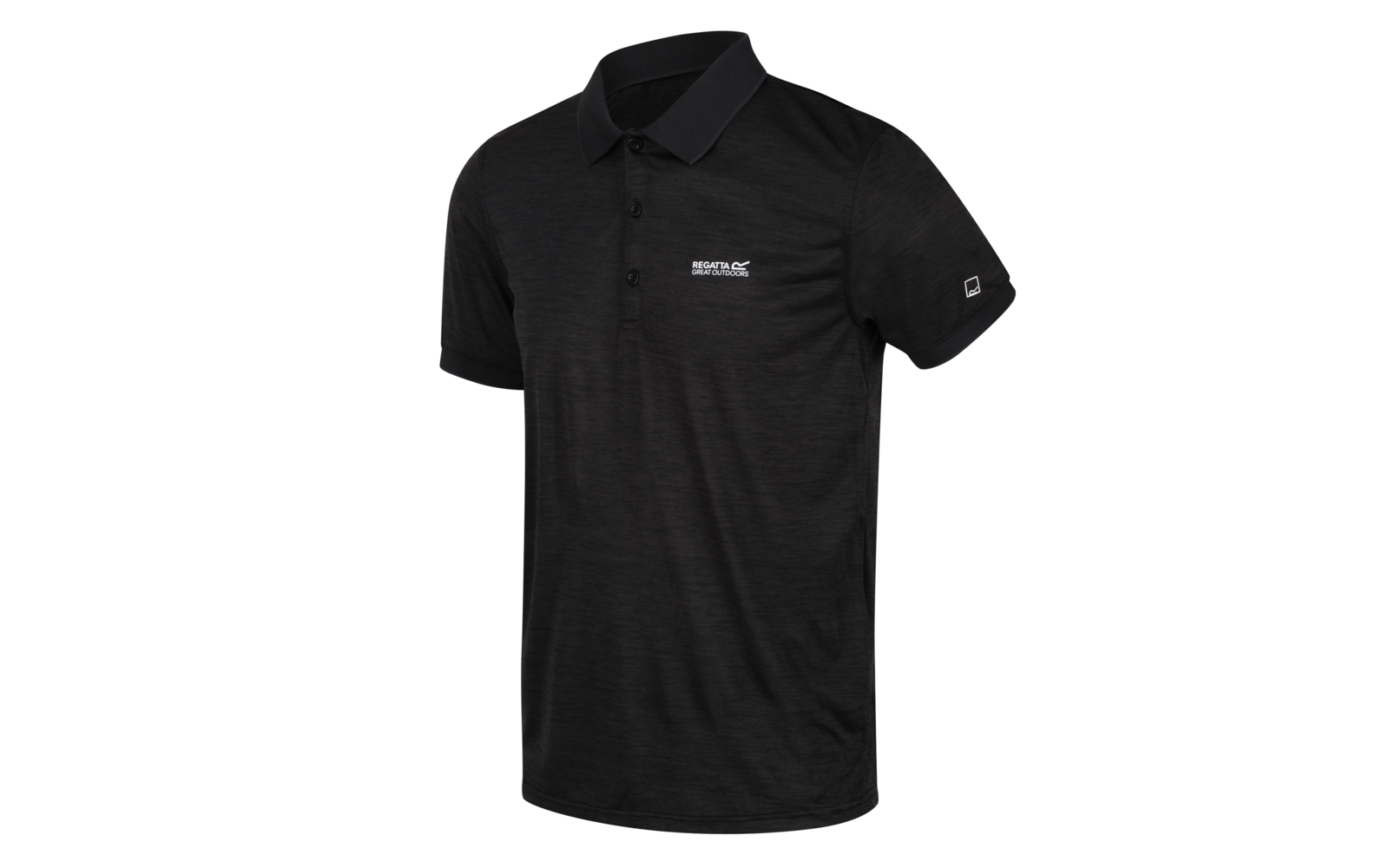 Zwart polohemd met korte mouwen