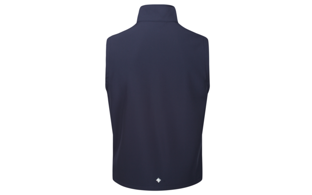 Schwarze, ärmellose Jacke von hinten