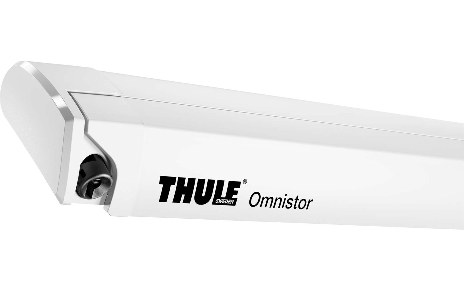 Witte Thule Omnistor luifel met zwart logo