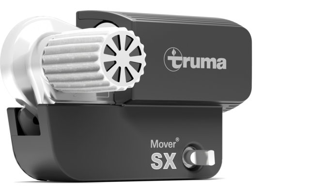 Schwarzes und weißes mechanisches Gerät mit Truma-Logo