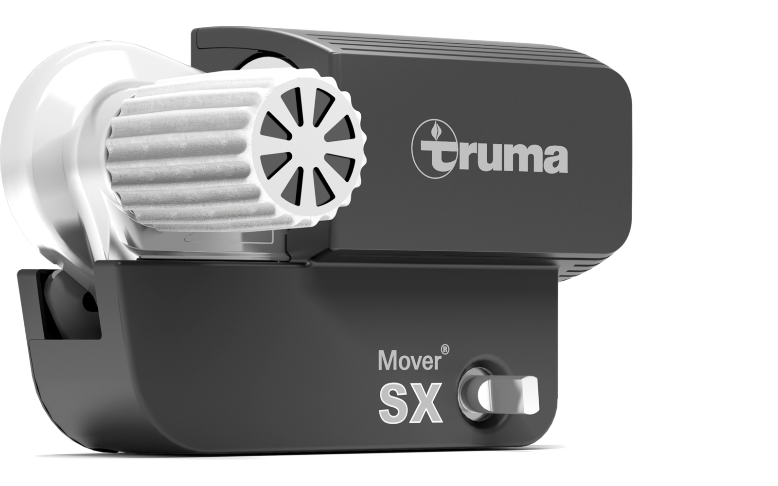 Schwarzes und weißes mechanisches Gerät mit Truma-Logo