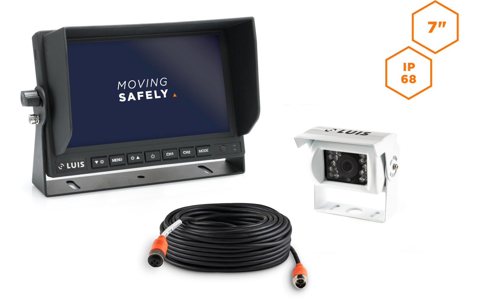 Elektronisches Gerät mit Display, Kamera und Kabel