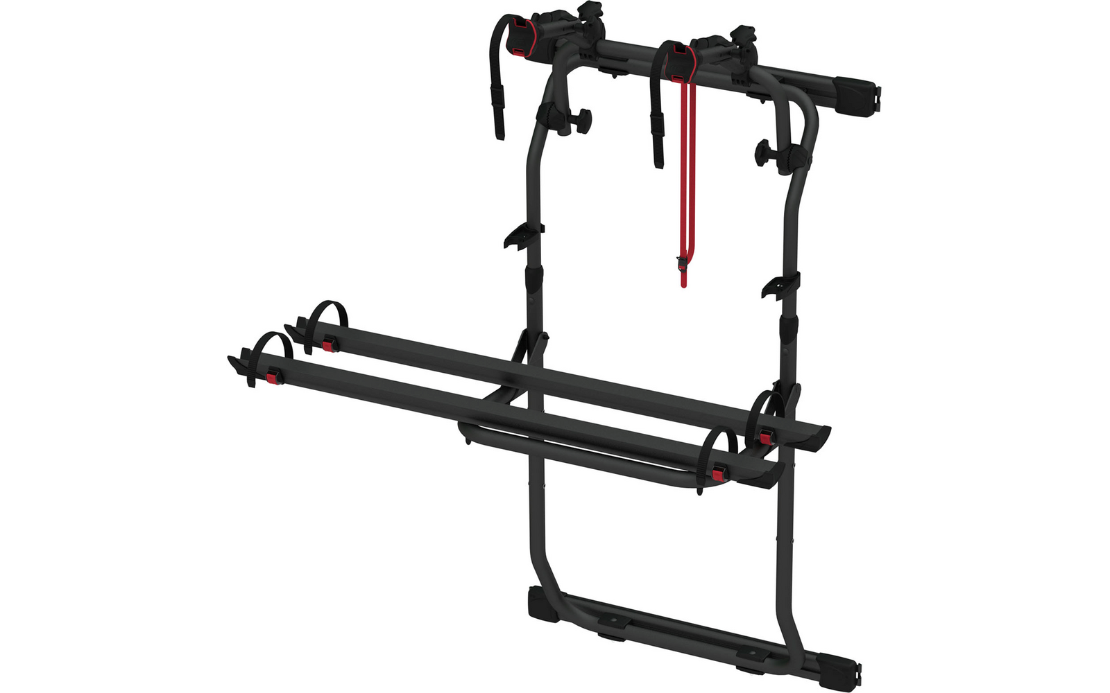 Fahrradträger aus Metall mit Halterungen und Gurten