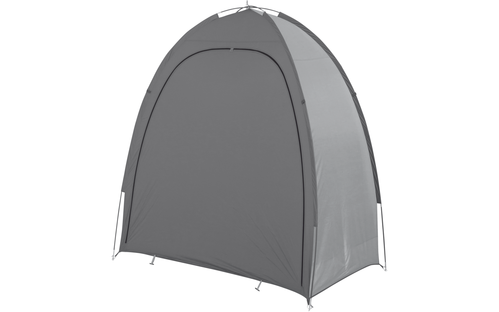 Graues Zelt mit abgerundetem Dach, freistehend