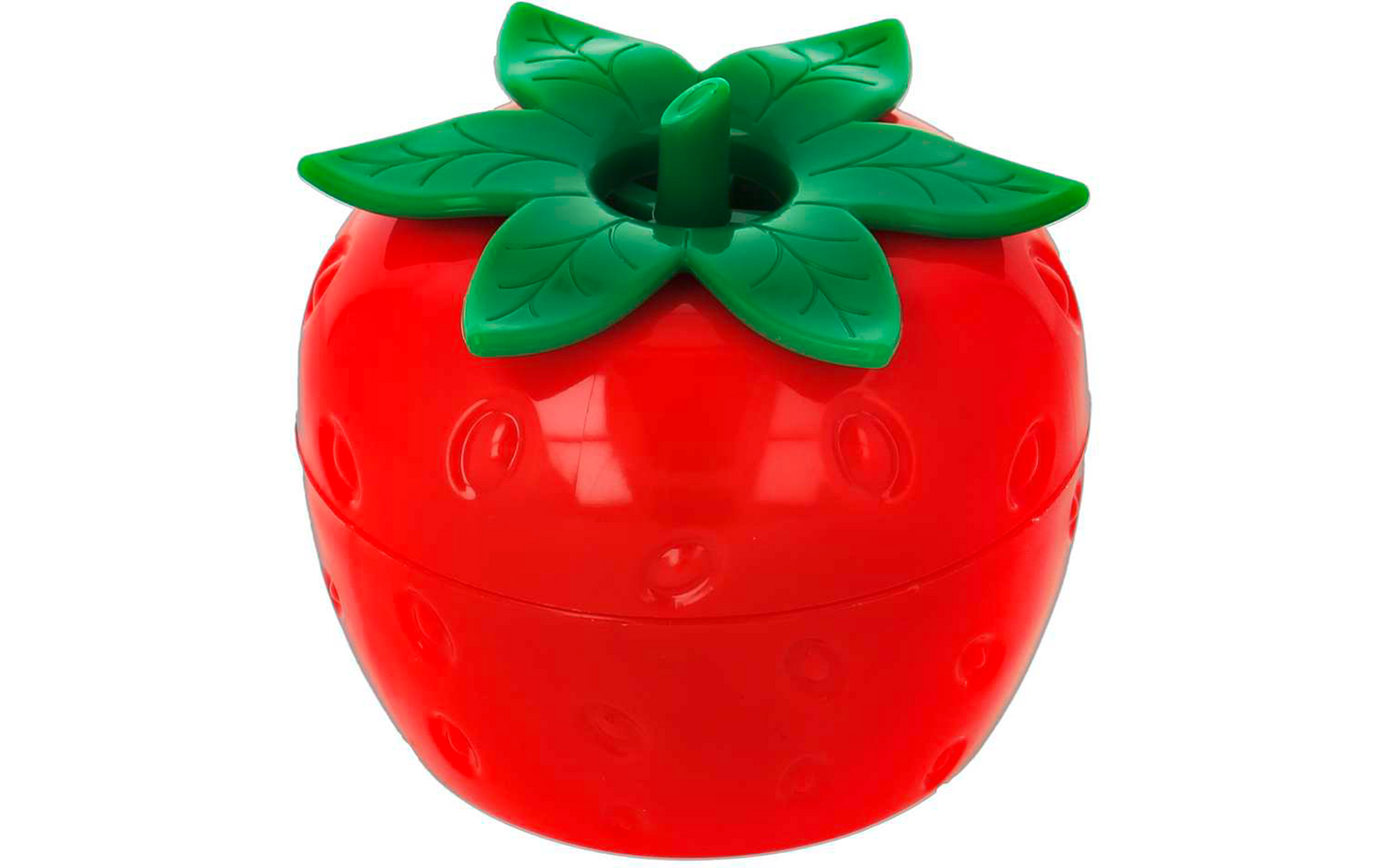 Rote Tomate mit grünem Stiel auf weißem Hintergrund