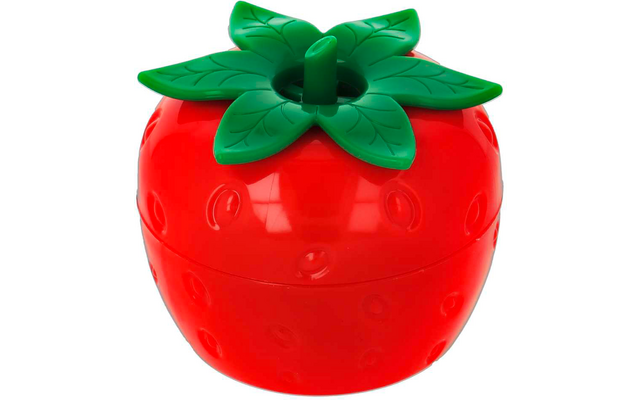 Rote Tomate mit grünem Stiel auf weißem Hintergrund