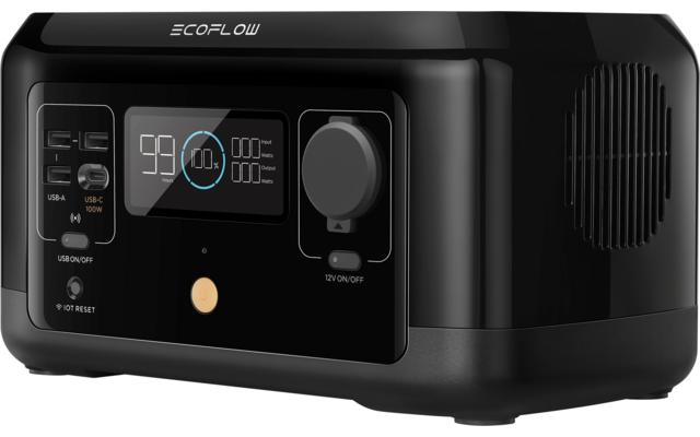 Schwarzes Radio mit Lautsprecher und Display