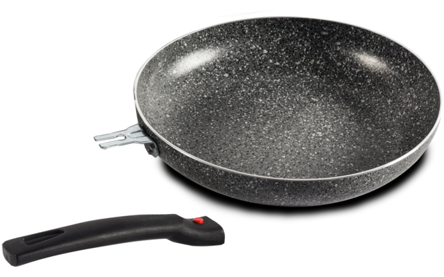 Koekenpan met los handvat, grijs gemarmerd oppervlak