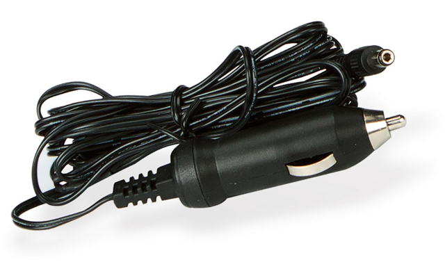 Schwarzes Kfz-Ladekabel mit Zigarettenanzünder-Stecker
